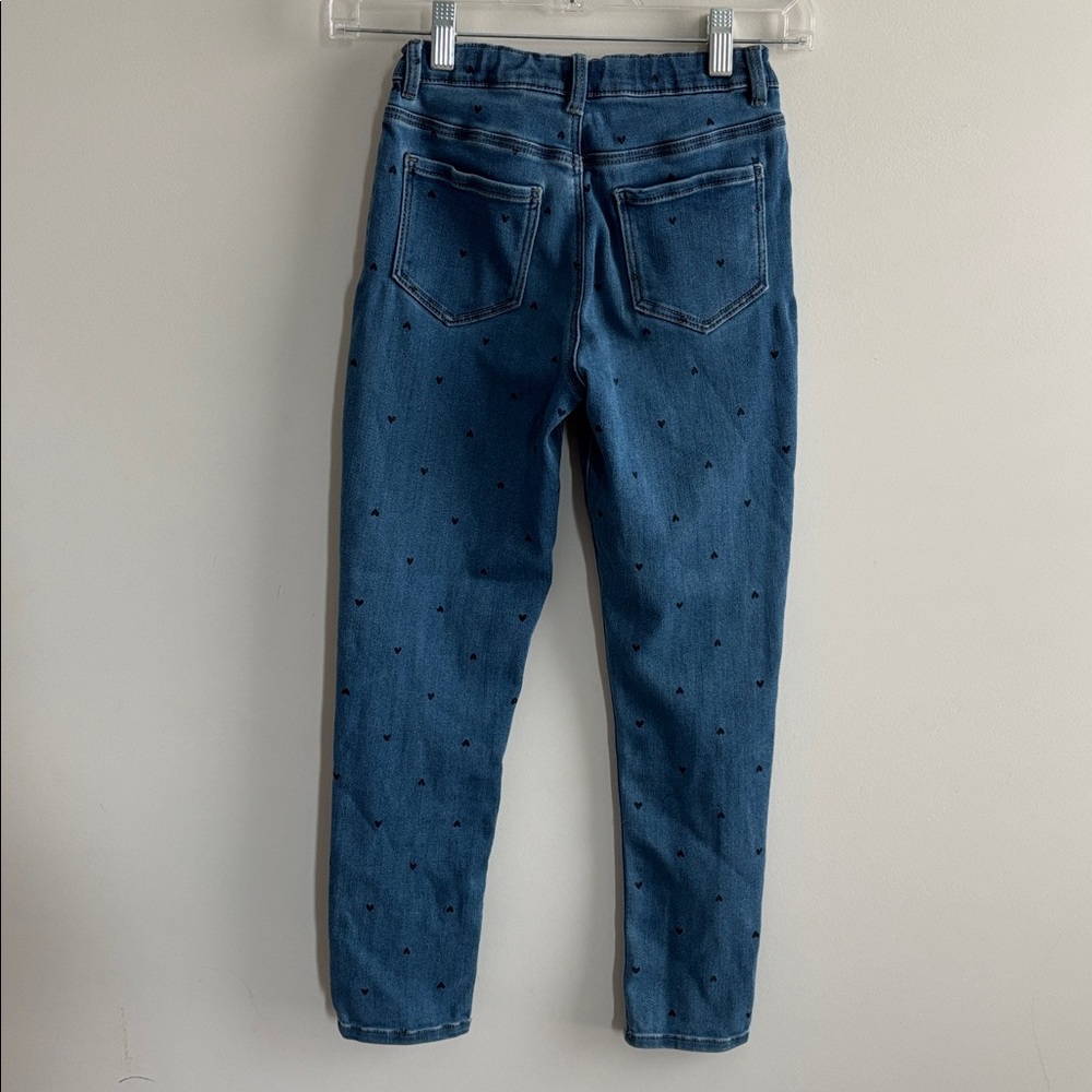 Oshgosh Girls 10 Blue Denim Heart Pattern Mid Rise jeans - Picture 5 of 9